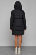 Оптом Пальто утепленное с капюшоном зимнее женское черного цвета 52429Ch, фото 4