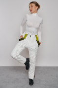Оптом Полукомбинезон утепленный женский зимний горнолыжный белого цвета 526Bl, фото 13