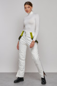 Оптом Полукомбинезон утепленный женский зимний горнолыжный белого цвета 526Bl, фото 17