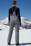 Оптом Полукомбинезон утепленный женский зимний горнолыжный серого цвета 526Sr, фото 5