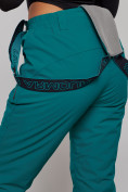 Оптом Полукомбинезон утепленный женский зимний горнолыжный зеленого цвета 526Z в Казани, фото 10