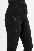 Оптом Джинсы женские прямые с высокой талией черного цвета 536_725Ch, фото 9
