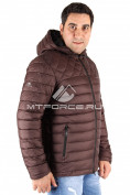 Оптом Куртка мужская коричневого цвета 1618К в Новосибирске, фото 2