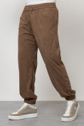 Оптом Спортивный костюм мужской модный из микровельвета бежевого цвета 55002B в Сочи, фото 6