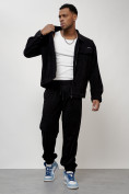 Оптом Спортивный костюм мужской модный из микровельвета черного цвета 55002Ch в Екатеринбурге, фото 15