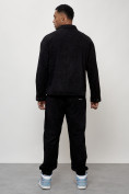 Оптом Спортивный костюм мужской модный из микровельвета черного цвета 55002Ch в Оренбурге, фото 4