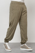 Оптом Спортивный костюм мужской модный из микровельвета цвета хаки 55002Kh в Оренбурге, фото 7