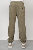 Оптом Спортивный костюм мужской модный из микровельвета цвета хаки 55002Kh, фото 8