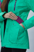 Оптом Куртка спортиная женская с капюшоном зеленого цвета 551702Z в Екатеринбурге, фото 12
