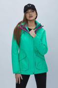 Оптом Куртка спортиная женская с капюшоном зеленого цвета 551702Z в Казани, фото 14