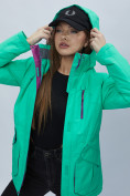 Оптом Куртка спортиная женская с капюшоном зеленого цвета 551702Z в Казани, фото 15