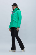 Оптом Куртка спортиная женская с капюшоном зеленого цвета 551702Z в Екатеринбурге, фото 2