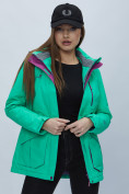 Оптом Куртка спортиная женская с капюшоном зеленого цвета 551702Z в Екатеринбурге, фото 6