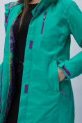 Оптом Парка женская с капюшоном зеленого цвета 551705Z в Казани, фото 6