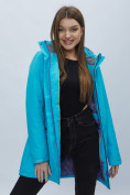 Оптом Парка женская с капюшоном синего цвета 551706S в Екатеринбурге, фото 10