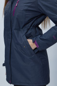 Оптом Парка женская с капюшоном темно-синего цвета 551706TS в Казани, фото 12