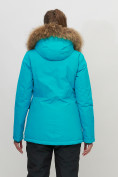 Оптом Куртка спортивная женская зимняя с мехом бирюзового цвета 551777Br в Казани, фото 4