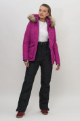 Оптом Куртка спортивная женская зимняя с мехом фиолетового цвета 551777F в Екатеринбурге, фото 12