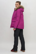 Оптом Куртка спортивная женская зимняя с мехом фиолетового цвета 551777F в Екатеринбурге, фото 15