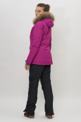 Оптом Куртка спортивная женская зимняя с мехом фиолетового цвета 551777F в Екатеринбурге, фото 4