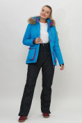Оптом Куртка спортивная женская зимняя с мехом синего цвета 551777S в Екатеринбурге, фото 11