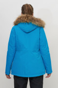 Оптом Куртка спортивная женская зимняя с мехом синего цвета 551777S в Казани, фото 10