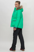 Оптом Куртка спортивная женская зимняя с мехом салатового цвета 551777Sl в Казани, фото 15