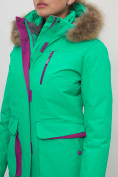 Оптом Куртка спортивная женская зимняя с мехом салатового цвета 551777Sl в Казани, фото 8