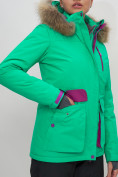Оптом Куртка спортивная женская зимняя с мехом салатового цвета 551777Sl в Казани, фото 9