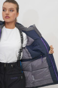 Оптом Куртка спортивная женская зимняя с мехом темно-синего цвета 551777TS в Екатеринбурге, фото 13