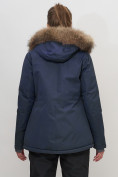 Оптом Куртка спортивная женская зимняя с мехом темно-синего цвета 551777TS в Екатеринбурге, фото 8