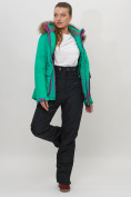 Оптом Куртка спортивная женская зимняя с мехом зеленого цвета 551777Z в Казани, фото 13