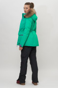Оптом Куртка спортивная женская зимняя с мехом зеленого цвета 551777Z в Казани, фото 14