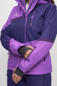 Оптом Горнолыжная куртка женская фиолетового цвета 551901F в Казани, фото 10