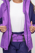 Оптом Горнолыжная куртка женская фиолетового цвета 551901F в Казани, фото 11