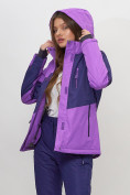 Оптом Горнолыжная куртка женская фиолетового цвета 551901F в Казани, фото 3
