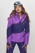 Оптом Горнолыжная куртка женская фиолетового цвета 551901F в Екатеринбурге, фото 7