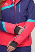 Оптом Горнолыжная куртка женская малинового цвета 551901M, фото 10
