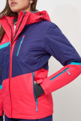 Оптом Горнолыжная куртка женская малинового цвета 551901M, фото 9