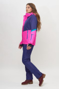 Оптом Горнолыжная куртка женская розового цвета 551901R в Казани, фото 7