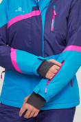 Оптом Горнолыжная куртка женская синего цвета 551901S в Казани, фото 13