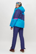 Оптом Горнолыжная куртка женская синего цвета 551901S в Казани, фото 8