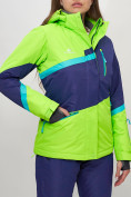 Оптом Горнолыжная куртка женская салатового цвета 551901Sl в Казани, фото 11