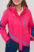 Оптом Горнолыжная куртка женская розового цвета 551911R, фото 7