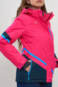 Оптом Горнолыжная куртка женская розового цвета 551911R, фото 8