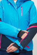 Оптом Горнолыжная куртка женская синего цвета 551911S в Екатеринбурге, фото 9
