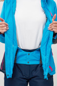 Оптом Горнолыжная куртка женская синего цвета 551911S в Казани, фото 10