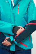 Оптом Горнолыжная куртка женская зеленого цвета 551911Z в Казани, фото 10