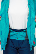 Оптом Горнолыжная куртка женская зеленого цвета 551911Z в Казани, фото 11