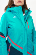 Оптом Горнолыжная куртка женская зеленого цвета 551911Z в Казани, фото 8